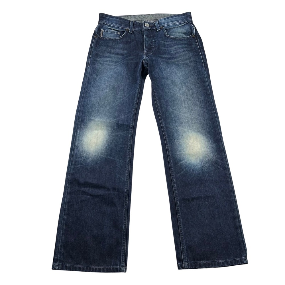 Armani Exchange Jeans Mens 31x32 AX Boot Cut Denim Button Fly USA Faded Whiskers